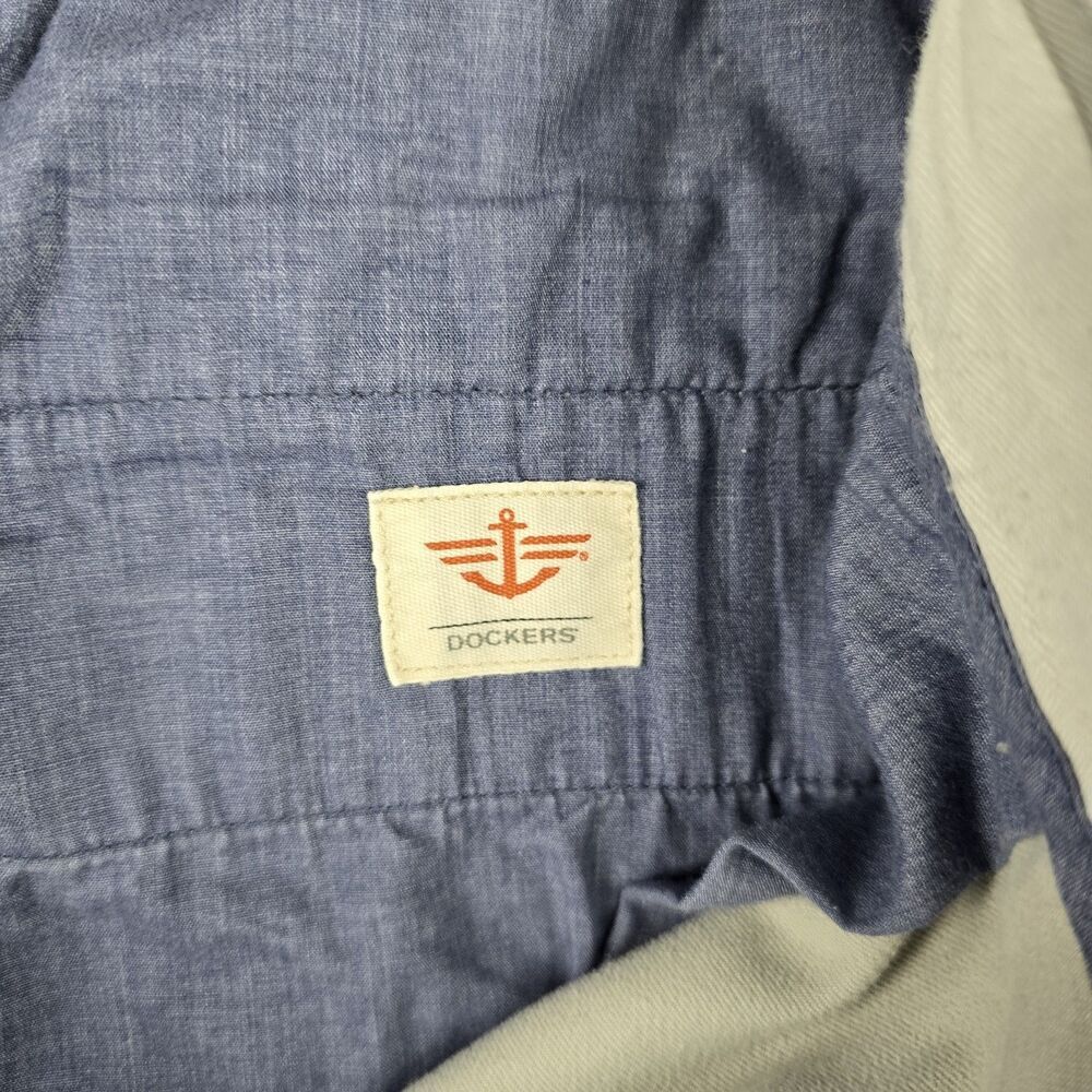 Dockers Field Khakis Mens 34 32 Tan Beige Straight Mid Rise Flat Front Pockets - Picture 7 of 11